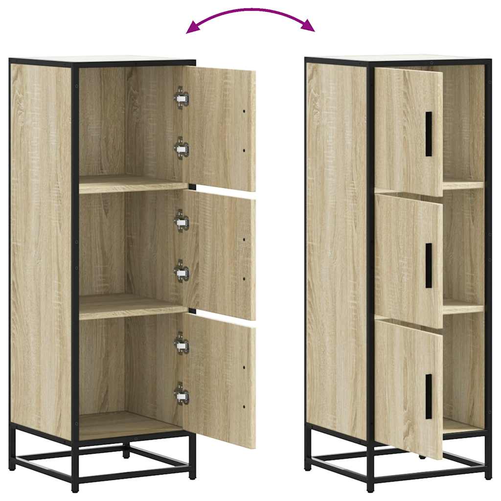 Buffet haut chêne sonoma 35,5x35x106,5 cm bois ingénierie métal - XIOS