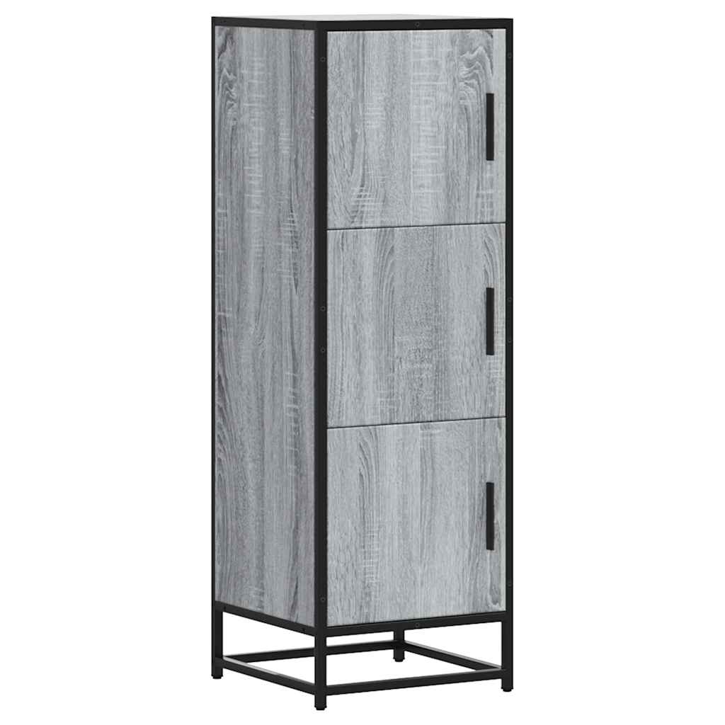 Buffet haut sonoma gris 35,5x35x106,5 cm bois ingénierie métal - XIOS