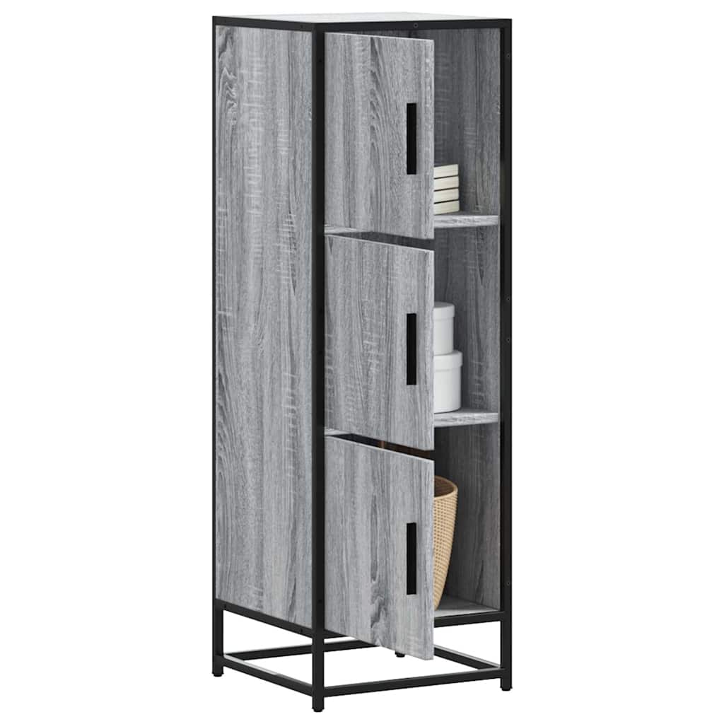 Buffet haut sonoma gris 35,5x35x106,5 cm bois ingénierie métal - XIOS