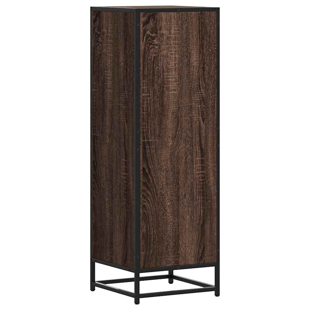 Buffet haut chêne marron 35,5x35x106,5 cm bois ingénierie métal - XIOS