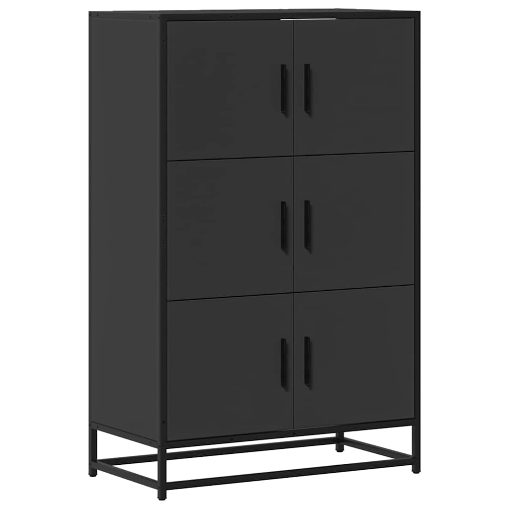 Buffet haut noir 68x35x106,5 cm bois d'ingénierie et métal - XIOS