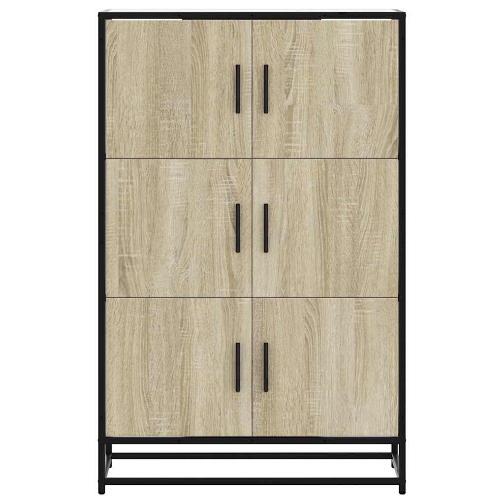 Buffet haut chêne sonoma 68x35x106,5 cm bois ingénierie métal - XIOS