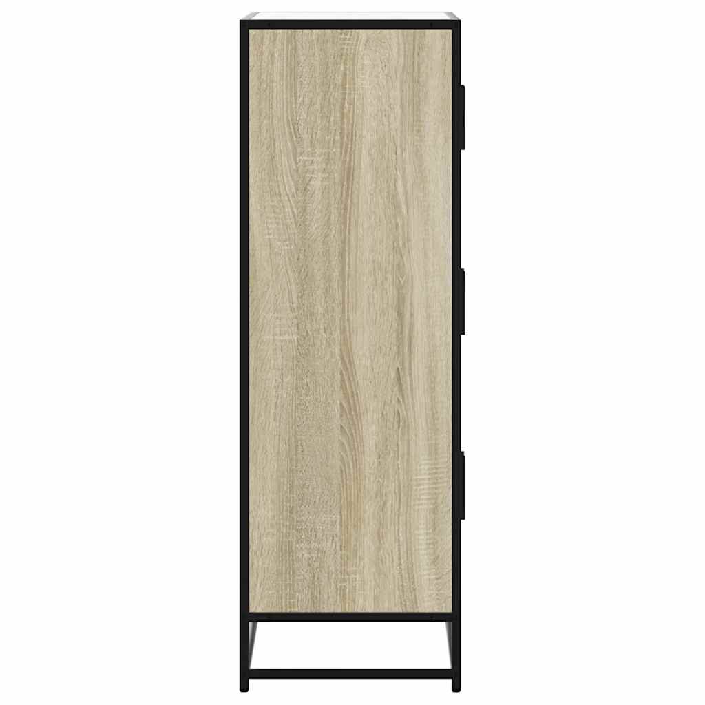 Buffet haut chêne sonoma 68x35x106,5 cm bois ingénierie métal - XIOS