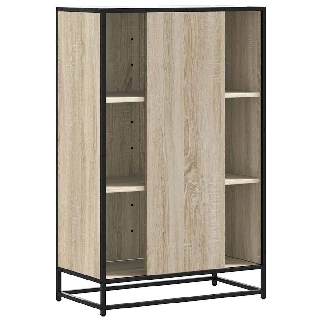 Buffet haut chêne sonoma 68x35x106,5 cm bois ingénierie métal - XIOS