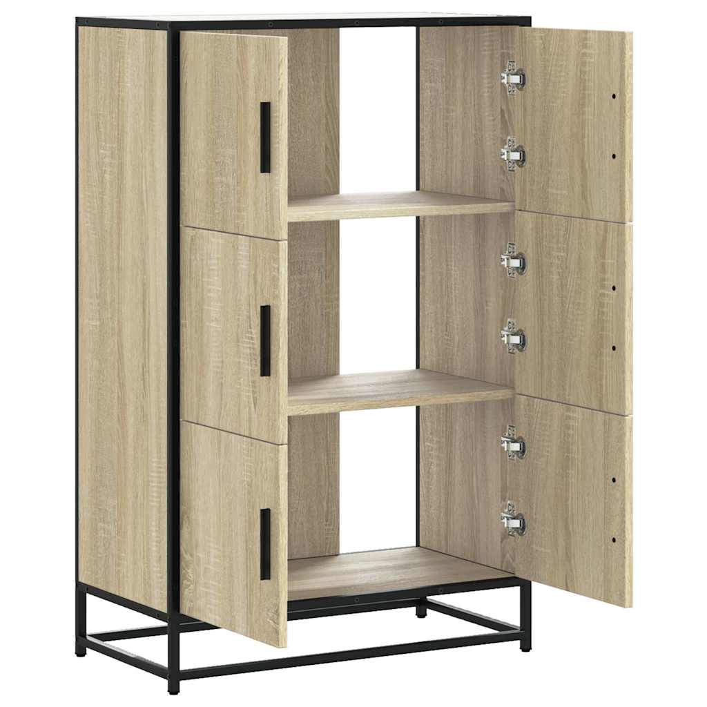 Buffet haut chêne sonoma 68x35x106,5 cm bois ingénierie métal - XIOS