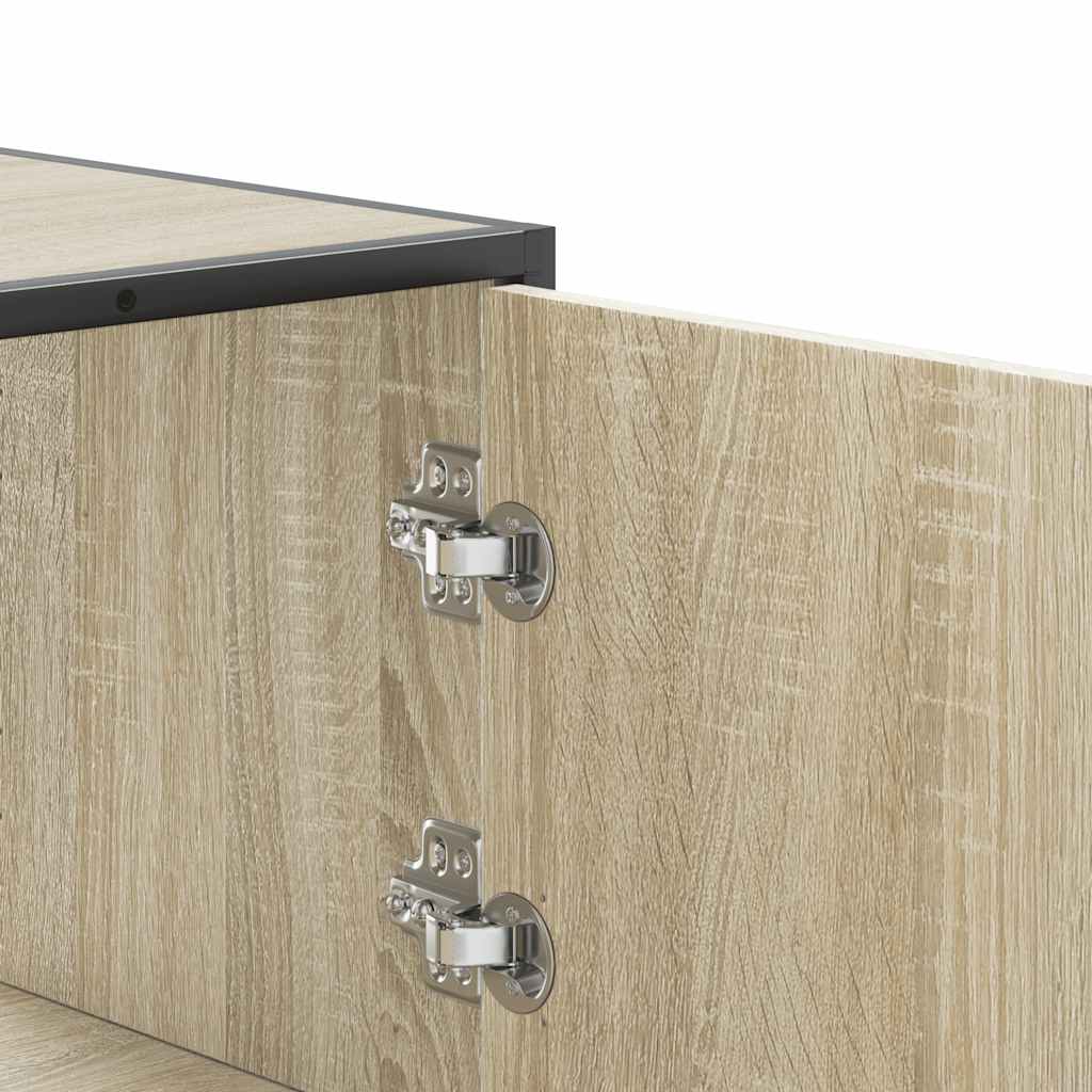 Buffet haut chêne sonoma 68x35x106,5 cm bois ingénierie métal - XIOS