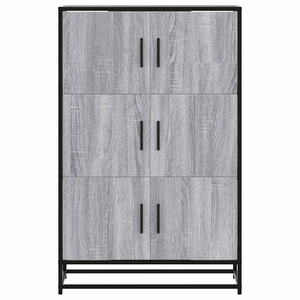 Buffet haut sonoma gris 68x35x106,5 cm bois ingénierie et métal - XIOS