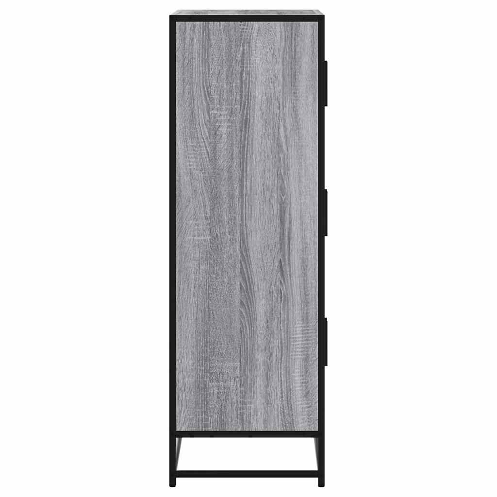 Buffet haut sonoma gris 68x35x106,5 cm bois ingénierie et métal - XIOS