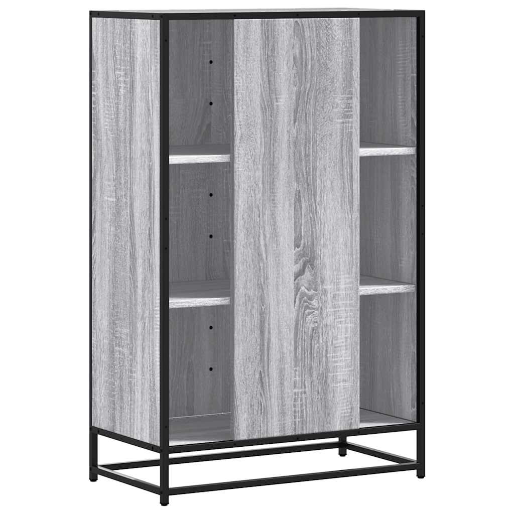 Buffet haut sonoma gris 68x35x106,5 cm bois ingénierie et métal - XIOS