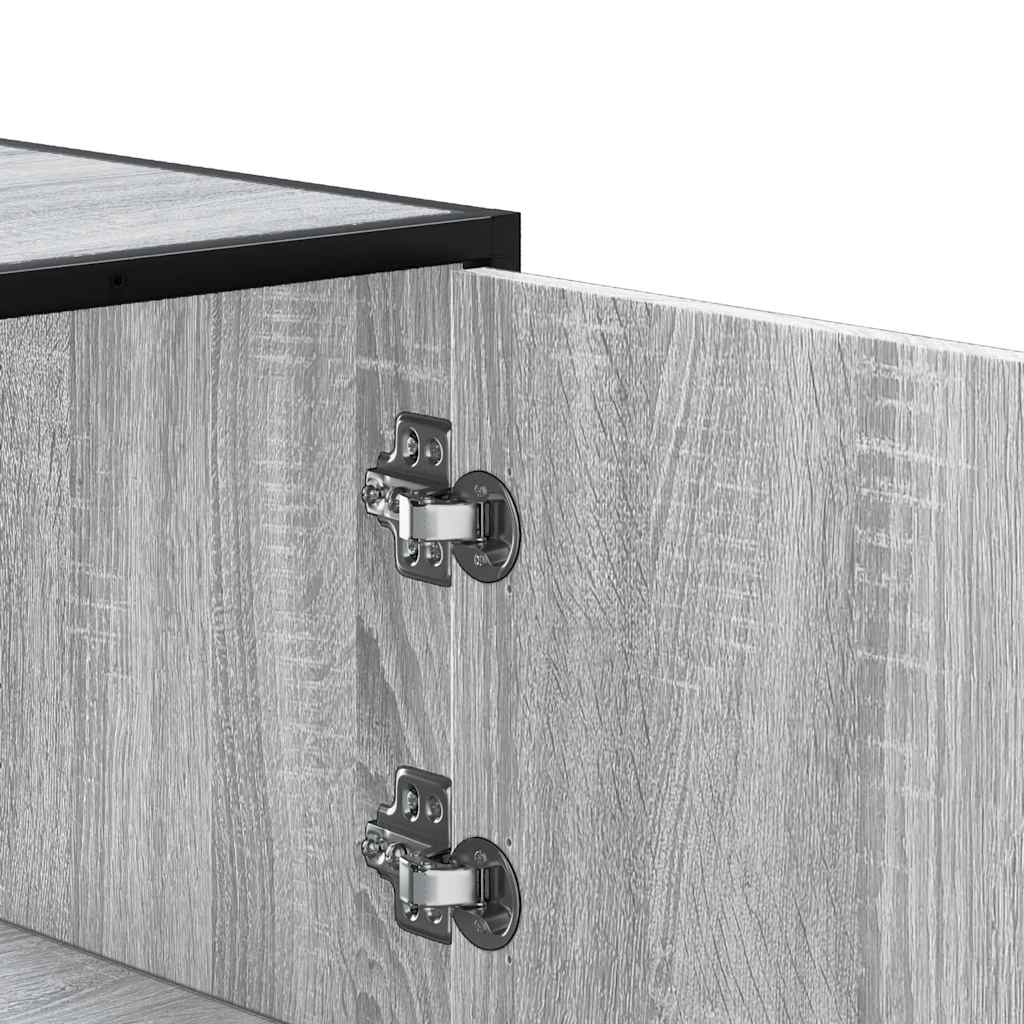 Buffet haut sonoma gris 68x35x106,5 cm bois ingénierie et métal - XIOS