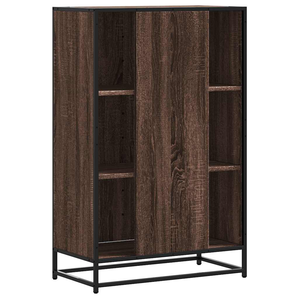 Buffet haut chêne marron 68x35x106,5 cm bois ingénierie métal - XIOS