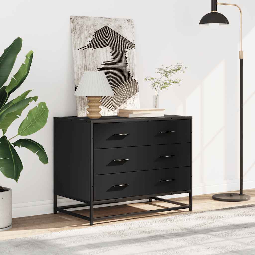 Armoire à tiroirs noir 70x41x56 cm bois d'ingénierie - XIOS