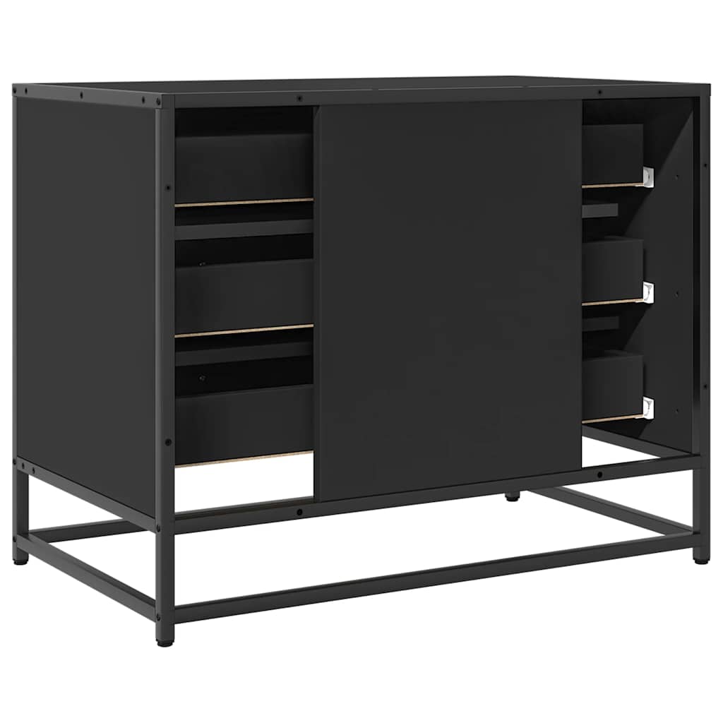 Armoire à tiroirs noir 70x41x56 cm bois d'ingénierie - XIOS
