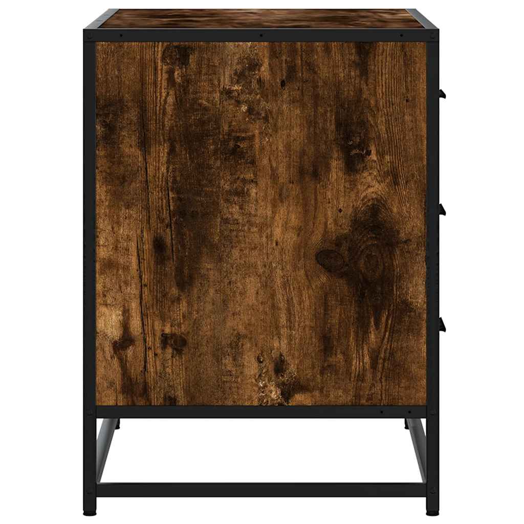 Commode chêne fumé 70x41x56 cm bois d'ingénierie - XIOS