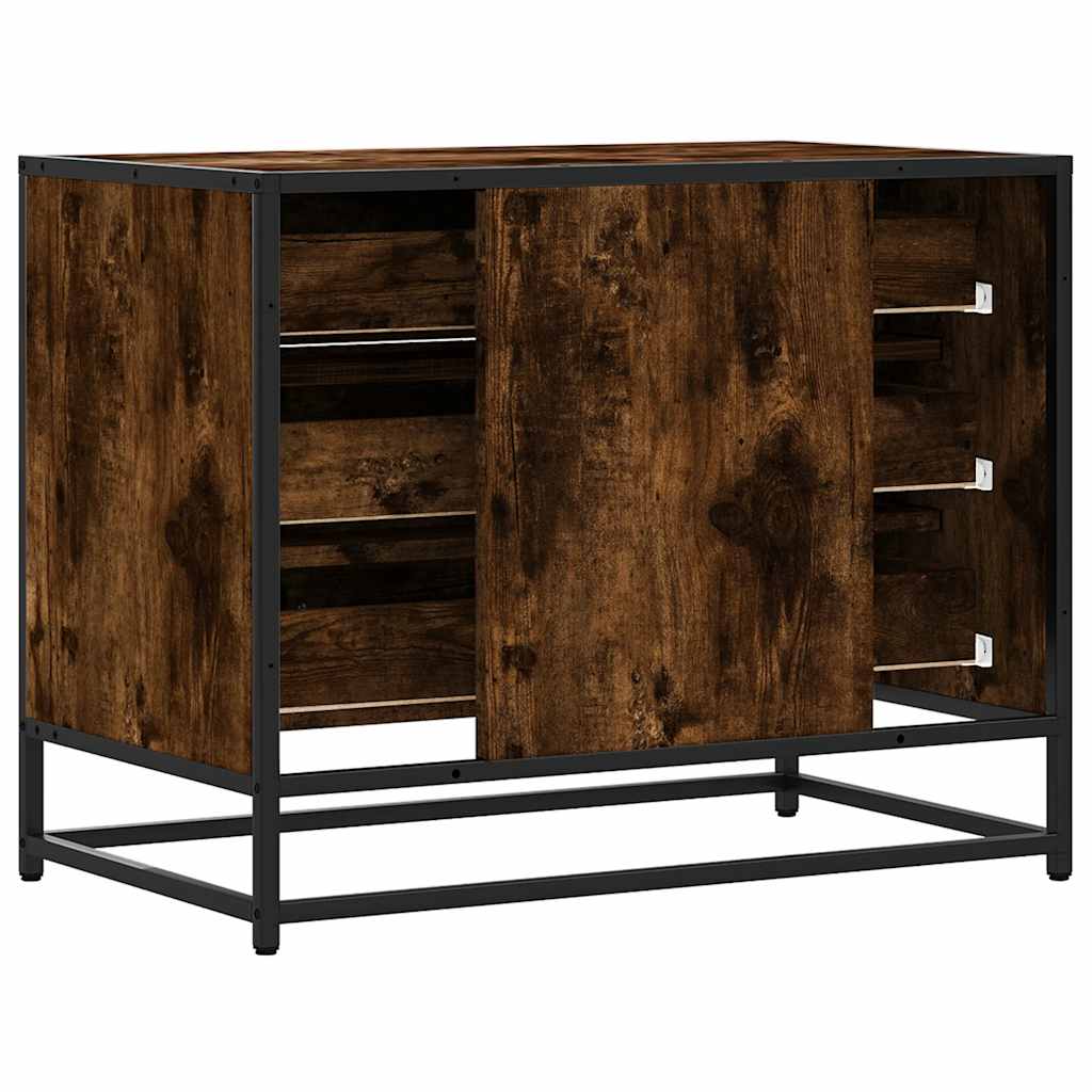 Commode chêne fumé 70x41x56 cm bois d'ingénierie - XIOS