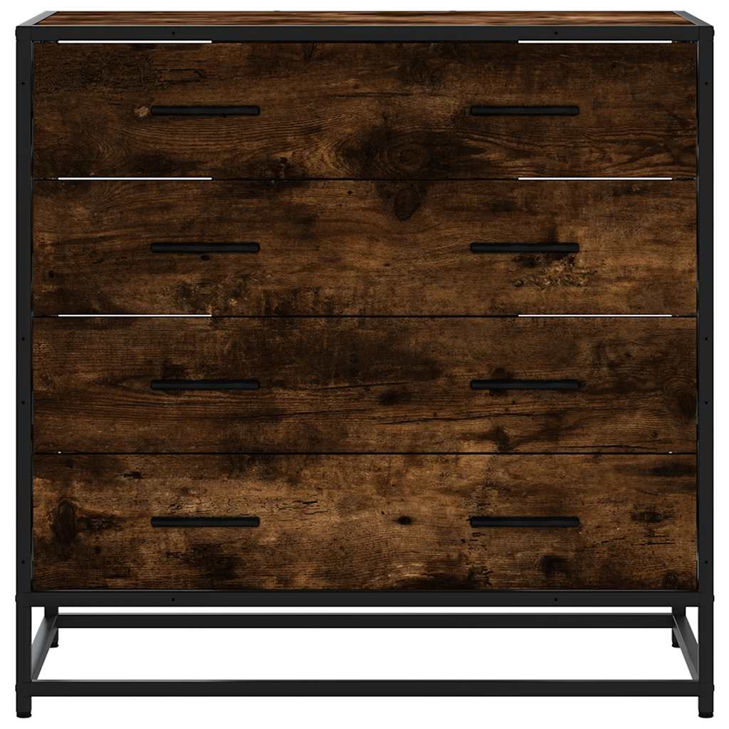 Commode chêne fumé 70x41x70 cm bois d'ingénierie - XIOS