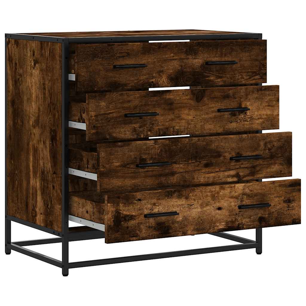 Commode chêne fumé 70x41x70 cm bois d'ingénierie - XIOS