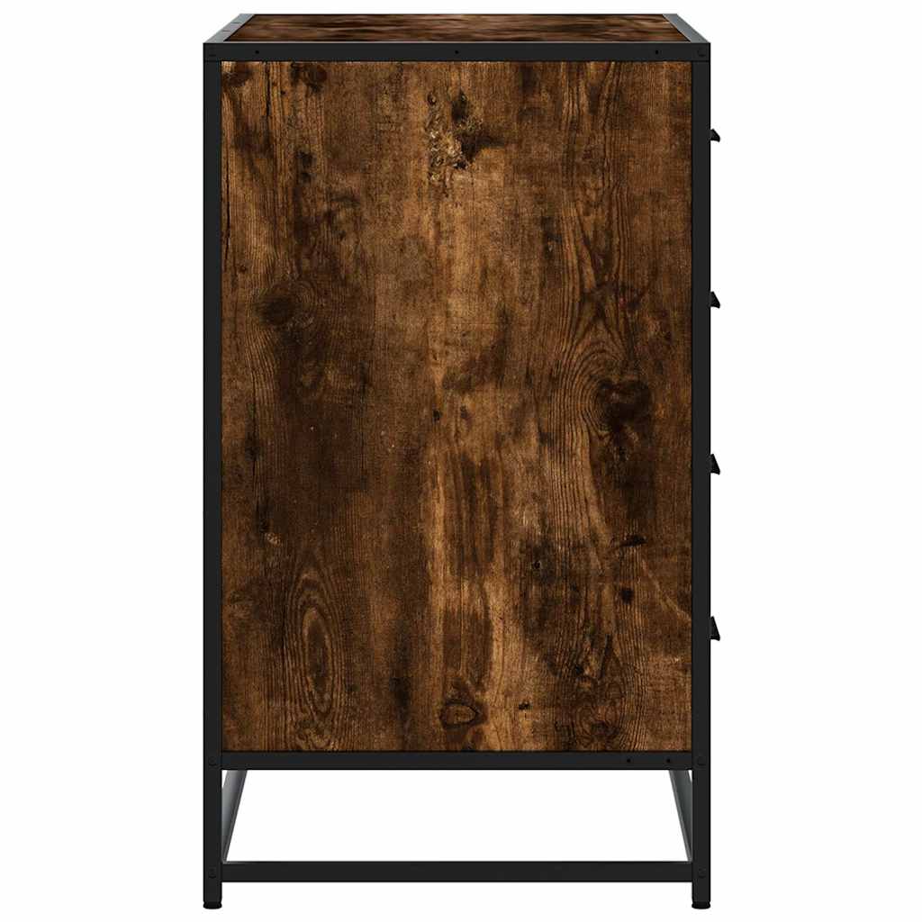 Commode chêne fumé 70x41x70 cm bois d'ingénierie - XIOS