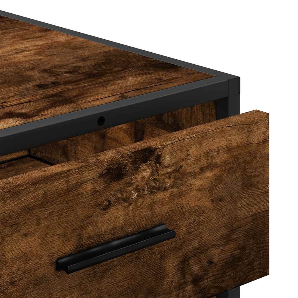 Commode chêne fumé 70x41x70 cm bois d'ingénierie - XIOS