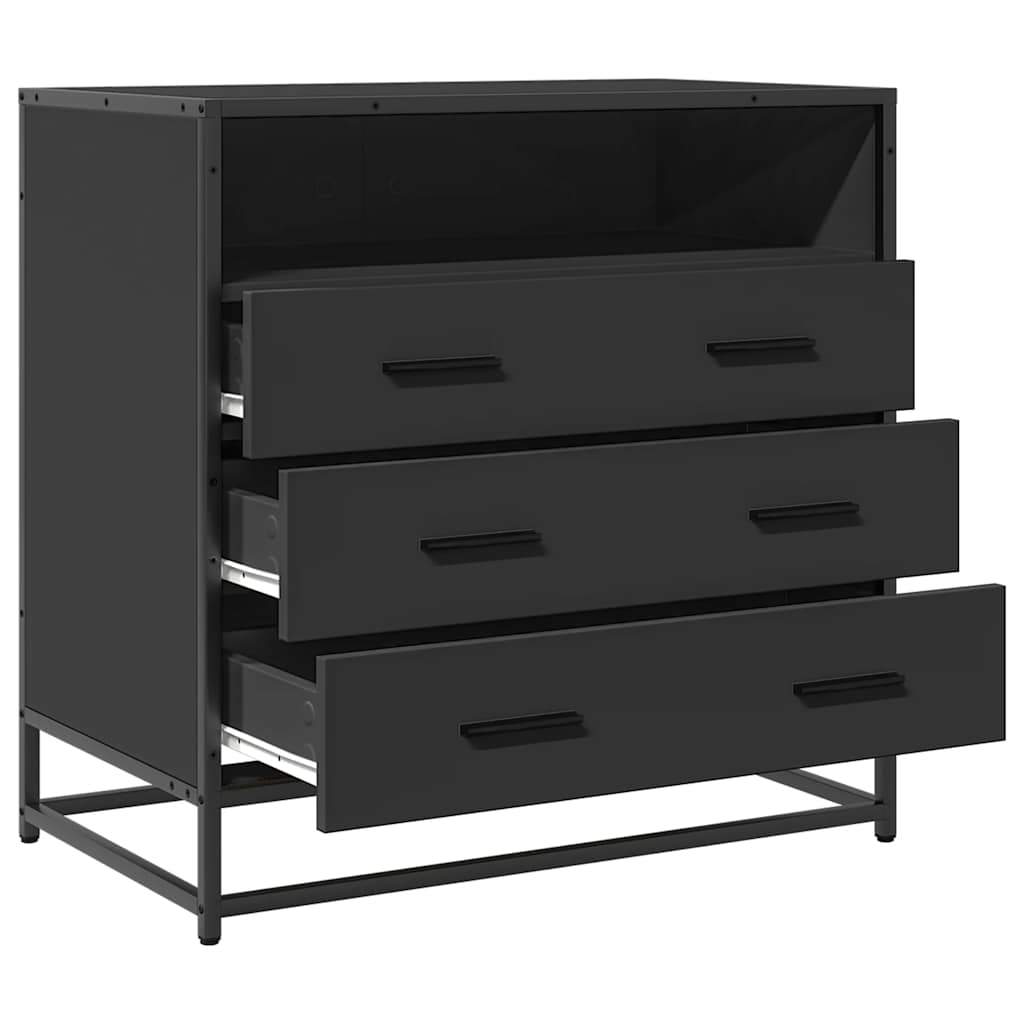 Commode noir 70x41x70 cm bois d'ingénierie - XIOS