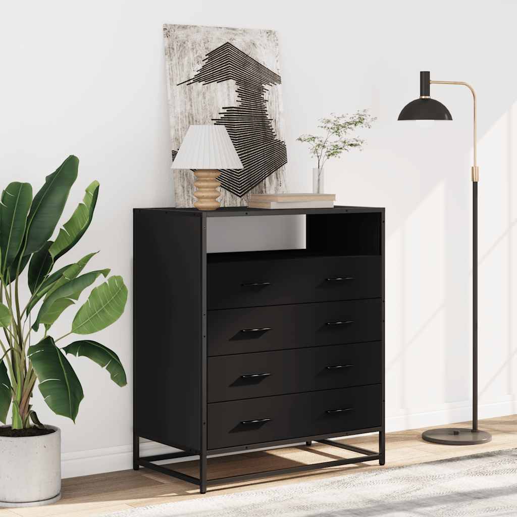 Commode noir 70x41x83,5 cm bois d'ingénierie - XIOS