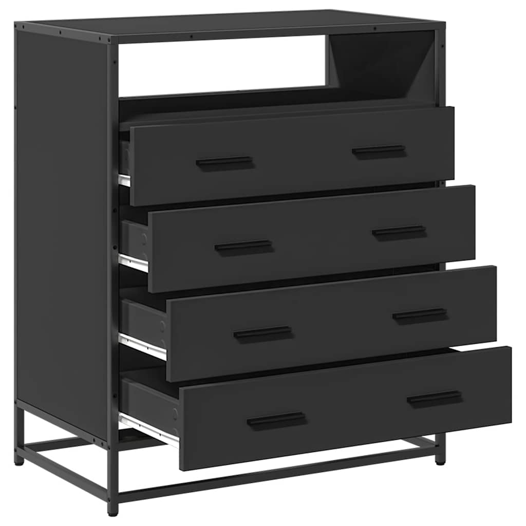 Commode noir 70x41x83,5 cm bois d'ingénierie - XIOS