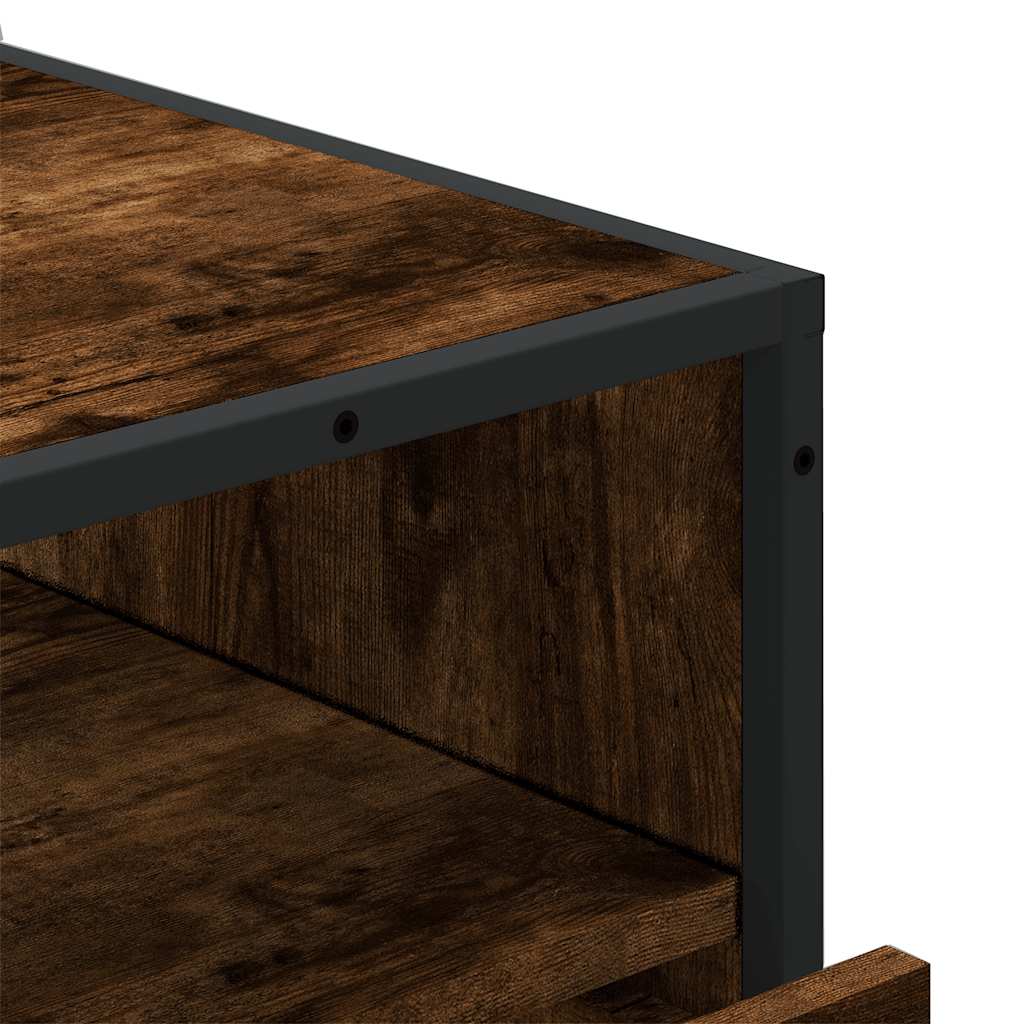 Commode chêne fumé 70x41x83,5 cm bois d'ingénierie - XIOS