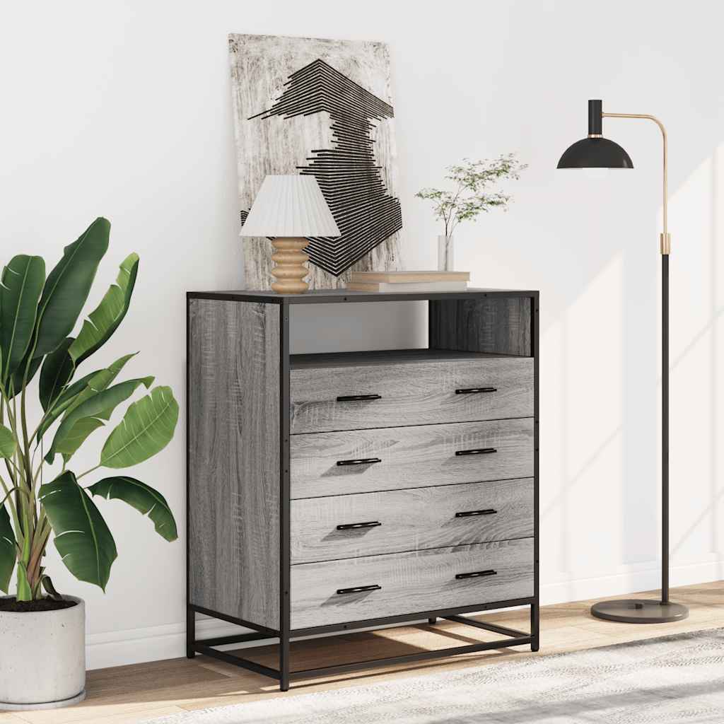 Commode sonoma gris 70x41x83,5 cm bois d'ingénierie - XIOS