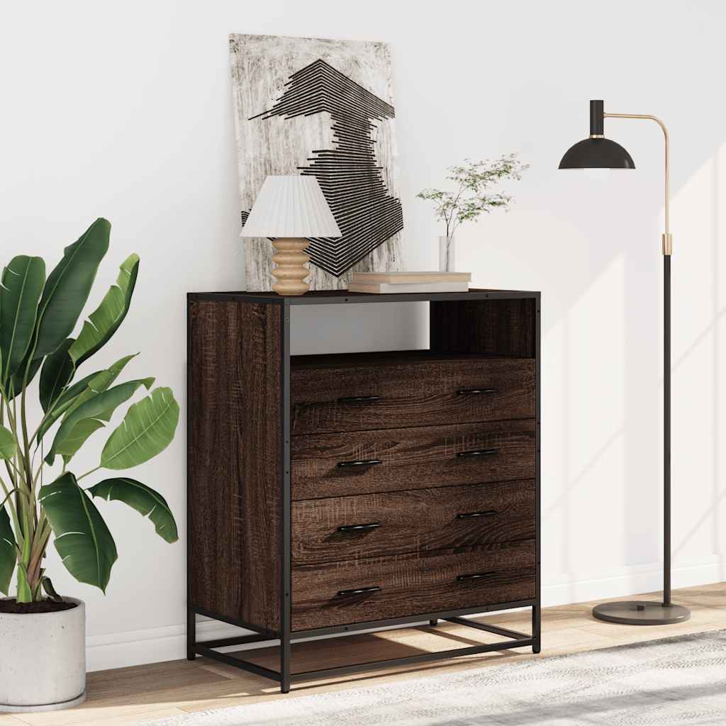 Commode chêne marron 70x41x83,5 cm bois d'ingénierie - XIOS