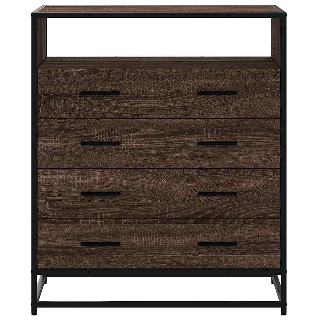 Commode chêne marron 70x41x83,5 cm bois d'ingénierie - XIOS