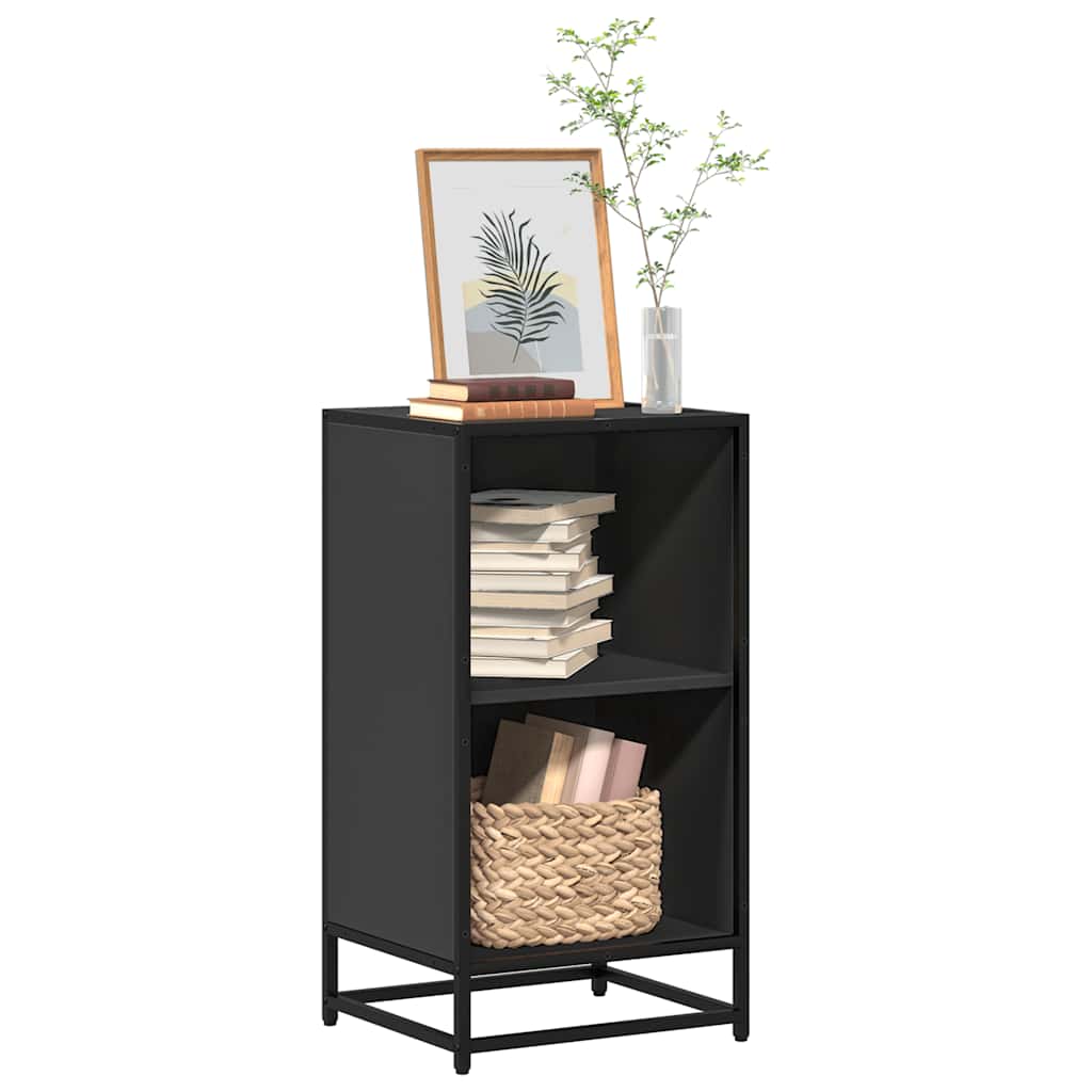 Bibliothèque noir 40x35x76 cm bois d'ingénierie - XIOS