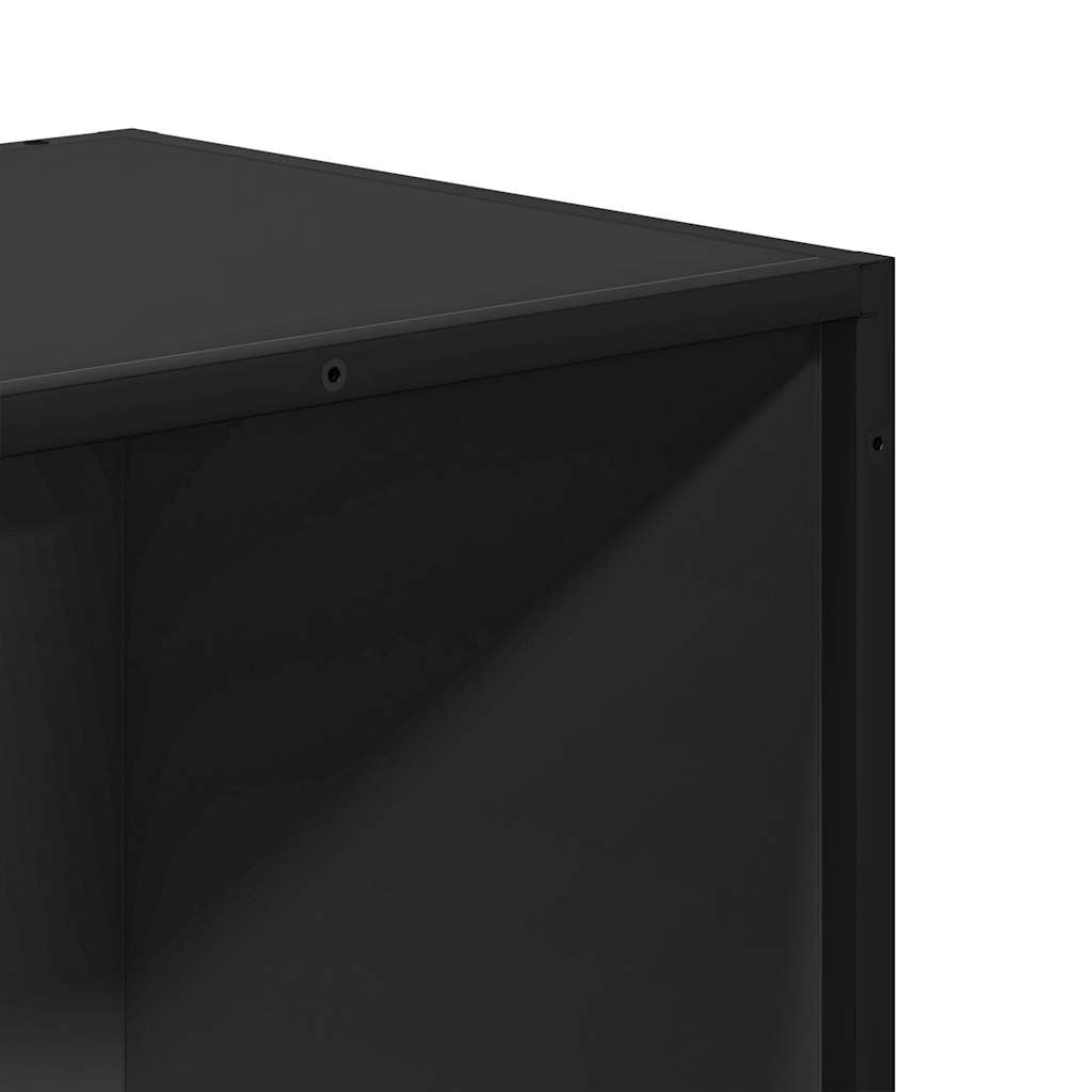 Bibliothèque noir 60x35x76 cm bois d'ingénierie - XIOS