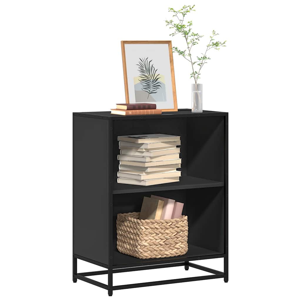 Bibliothèque noir 60x35x76 cm bois d'ingénierie - XIOS