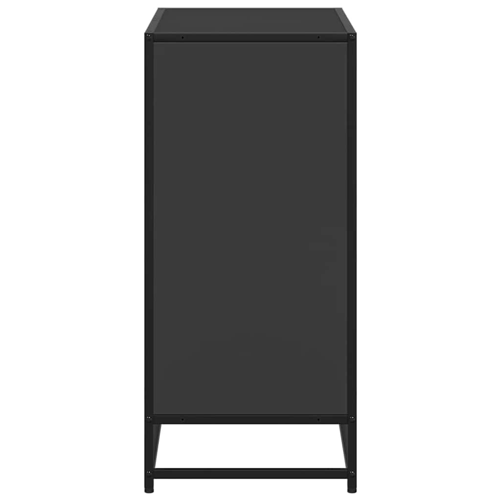 Bibliothèque noir 80,5x35x76 cm bois d'ingénierie - XIOS