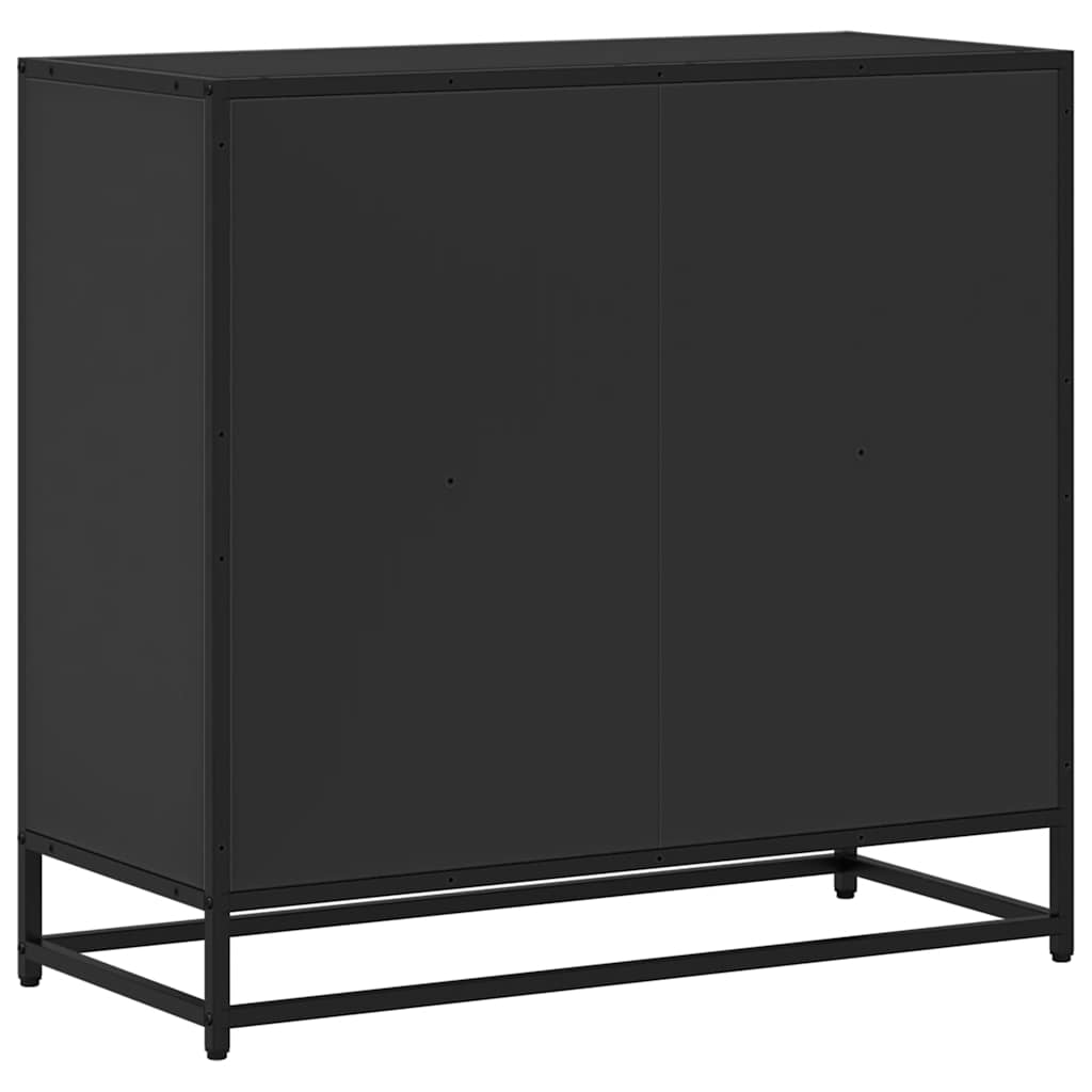 Bibliothèque noir 80,5x35x76 cm bois d'ingénierie - XIOS