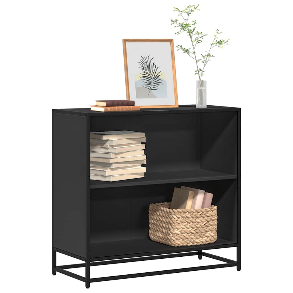 Bibliothèque noir 80,5x35x76 cm bois d'ingénierie - XIOS