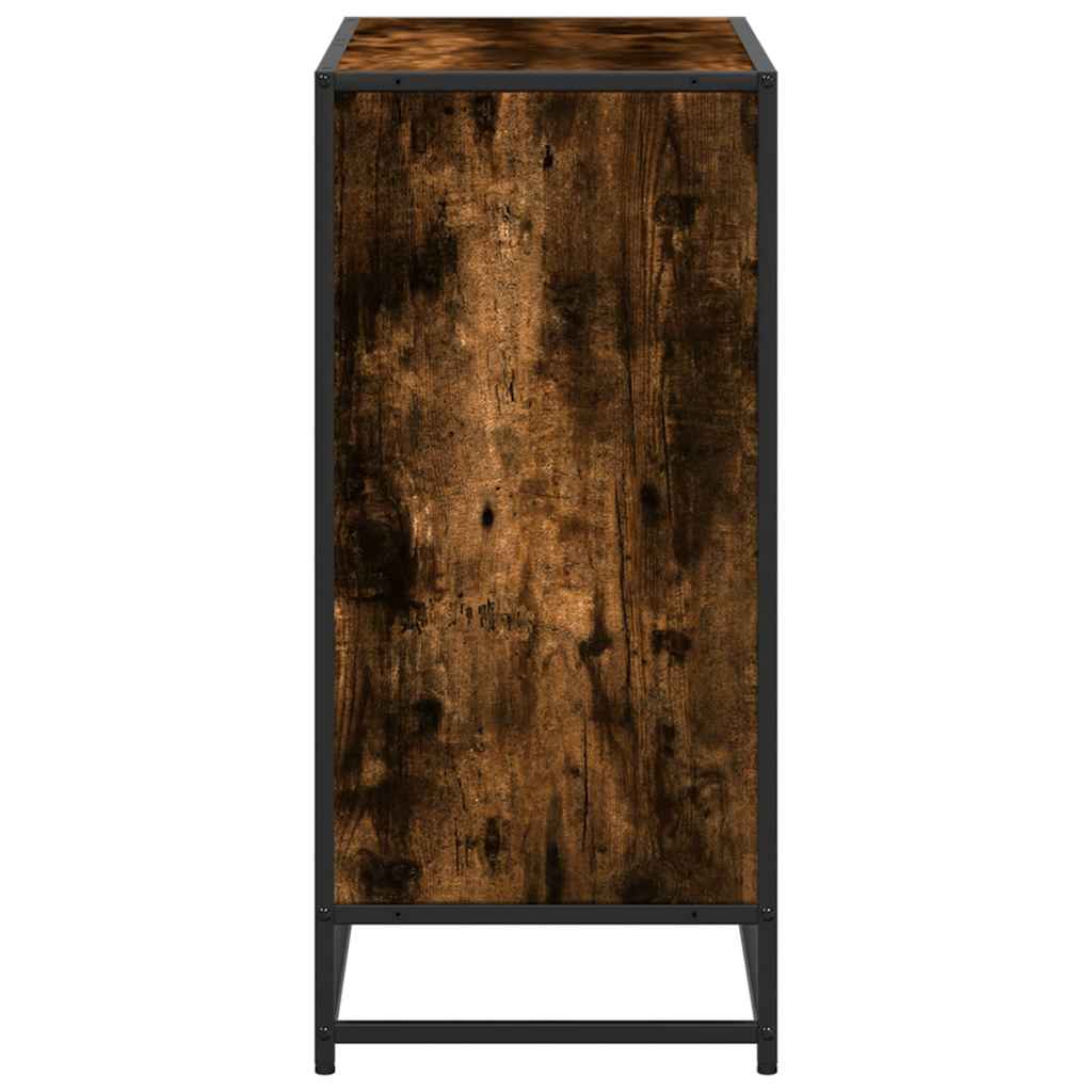 Bibliothèque chêne fumé 80,5x35x76 cm bois d'ingénierie - XIOS