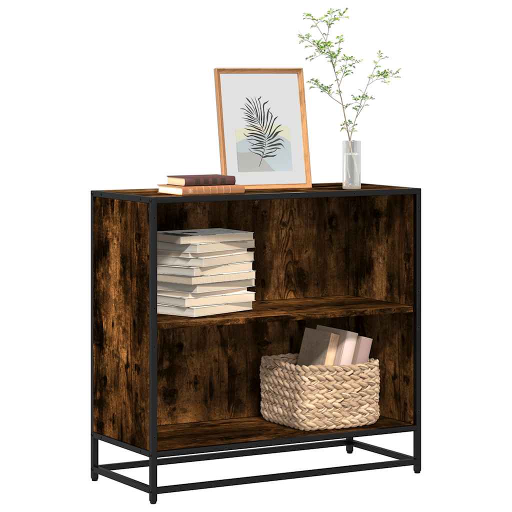 Bibliothèque chêne fumé 80,5x35x76 cm bois d'ingénierie - XIOS