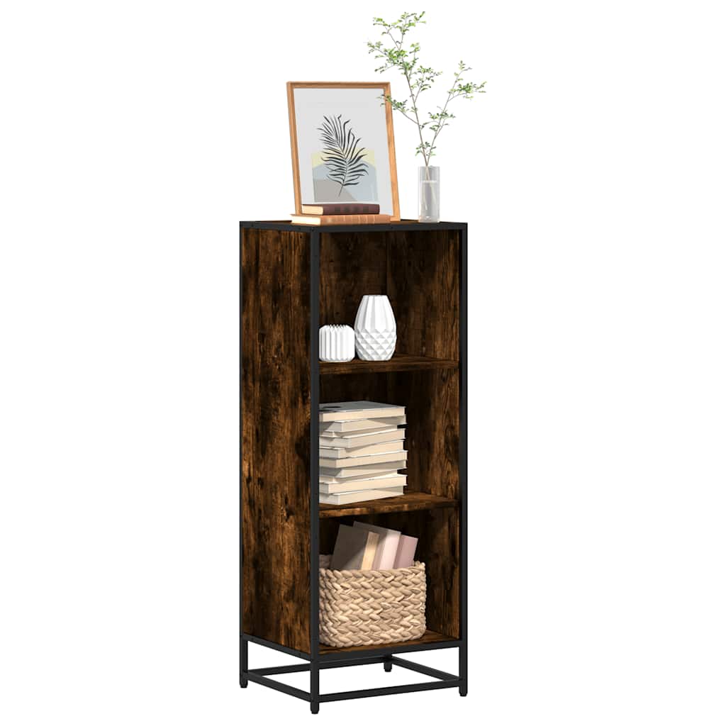 Bibliothèque chêne fumé 40x35x107,5 cm bois d'ingénierie - XIOS