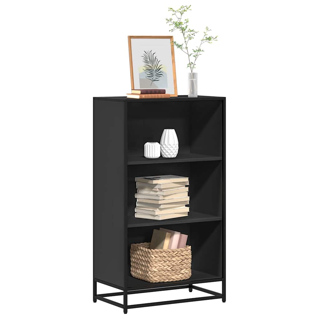 Bibliothèque noir 60x35x107,5 cm bois d'ingénierie - XIOS