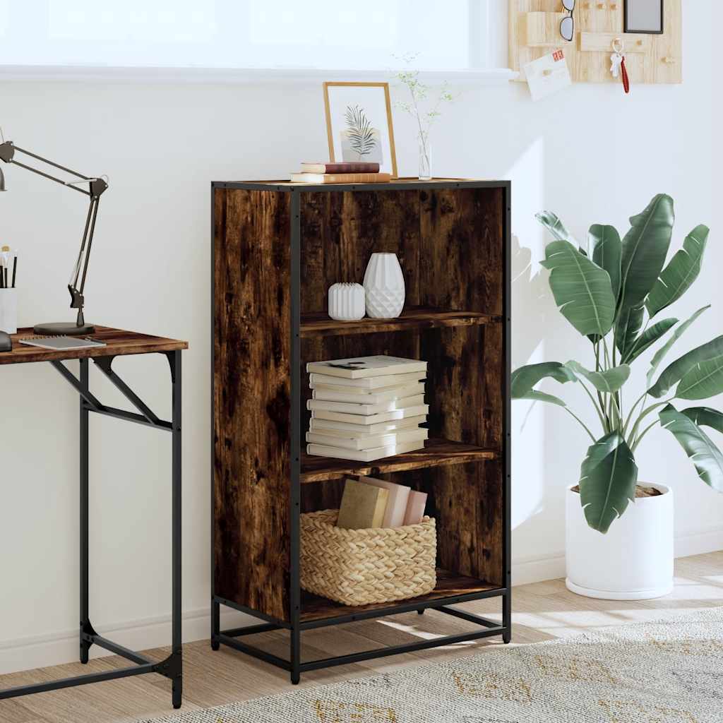 Bibliothèque chêne fumé 60x35x107,5 cm bois d'ingénierie - XIOS