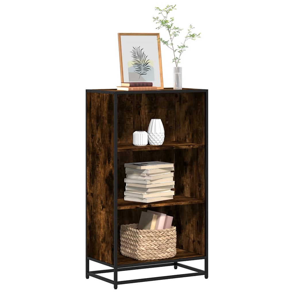 Bibliothèque chêne fumé 60x35x107,5 cm bois d'ingénierie - XIOS