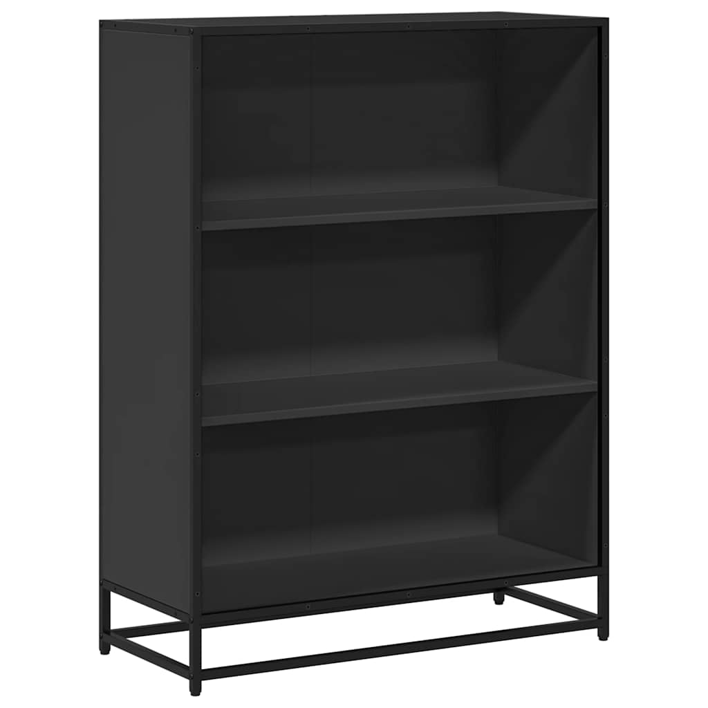 Bibliothèque noir 80,5x35x107,5 cm bois d'ingénierie - XIOS