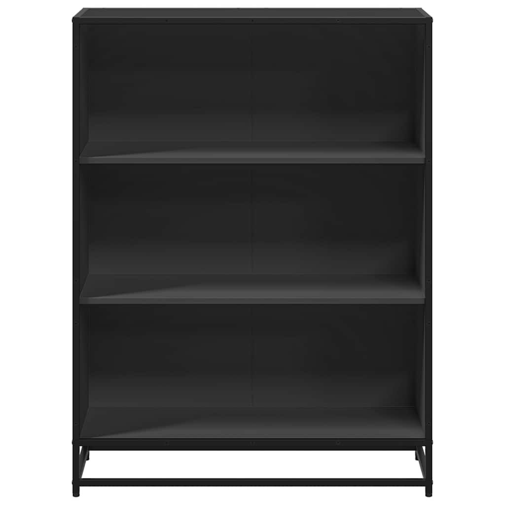 Bibliothèque noir 80,5x35x107,5 cm bois d'ingénierie - XIOS