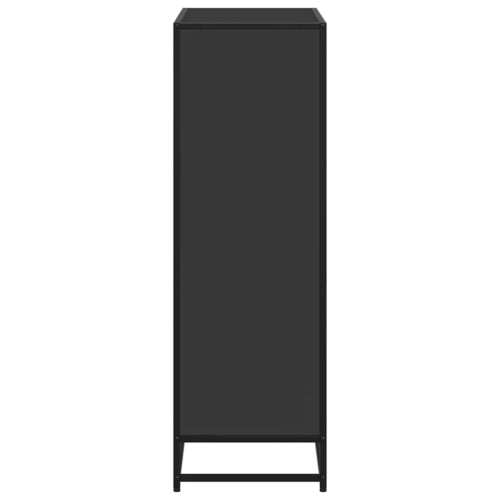 Bibliothèque noir 80,5x35x107,5 cm bois d'ingénierie - XIOS