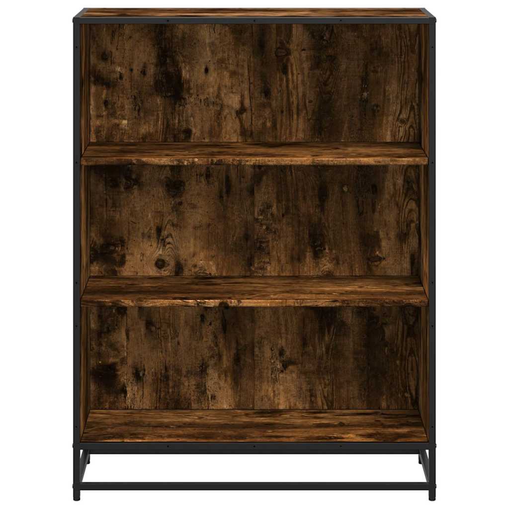 Bibliothèque chêne fumé 80,5x35x107,5 cm bois d'ingénierie - XIOS