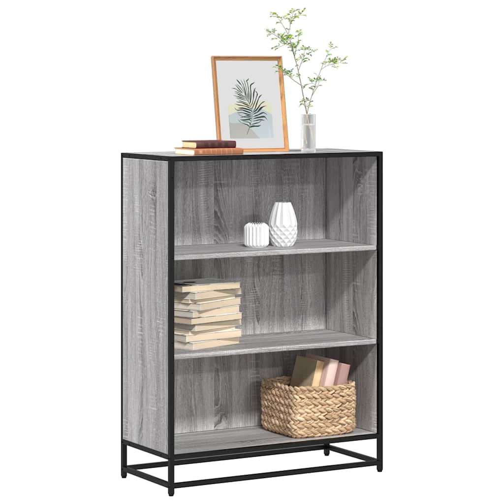 Bibliothèque sonoma gris 80,5x35x107,5 cm bois d'ingénierie - XIOS