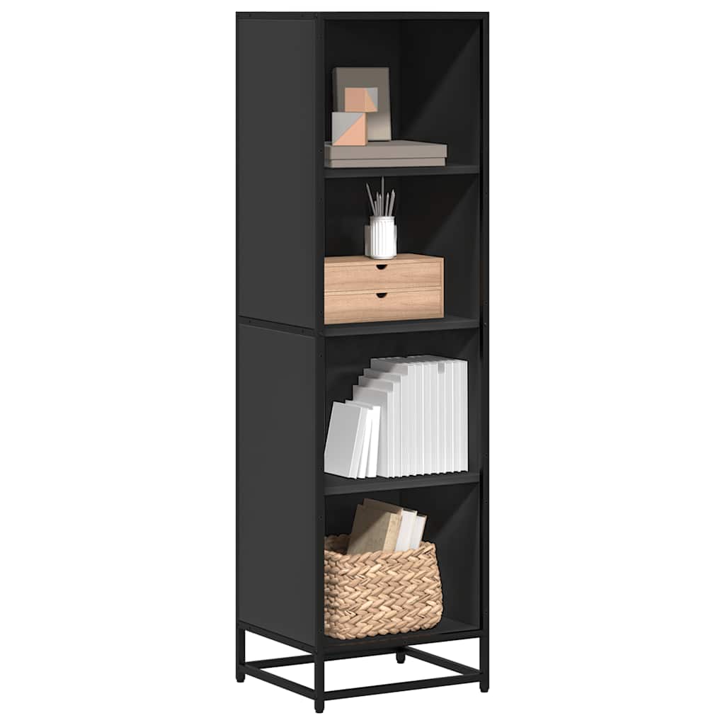 Bibliothèque noir 40x35x139 cm bois d'ingénierie - XIOS
