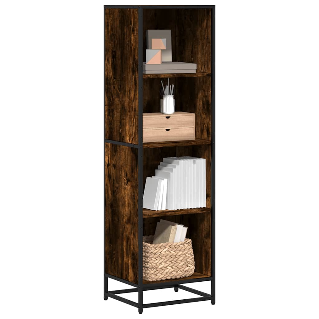 Bibliothèque chêne fumé 40x35x139 cm bois d'ingénierie - XIOS