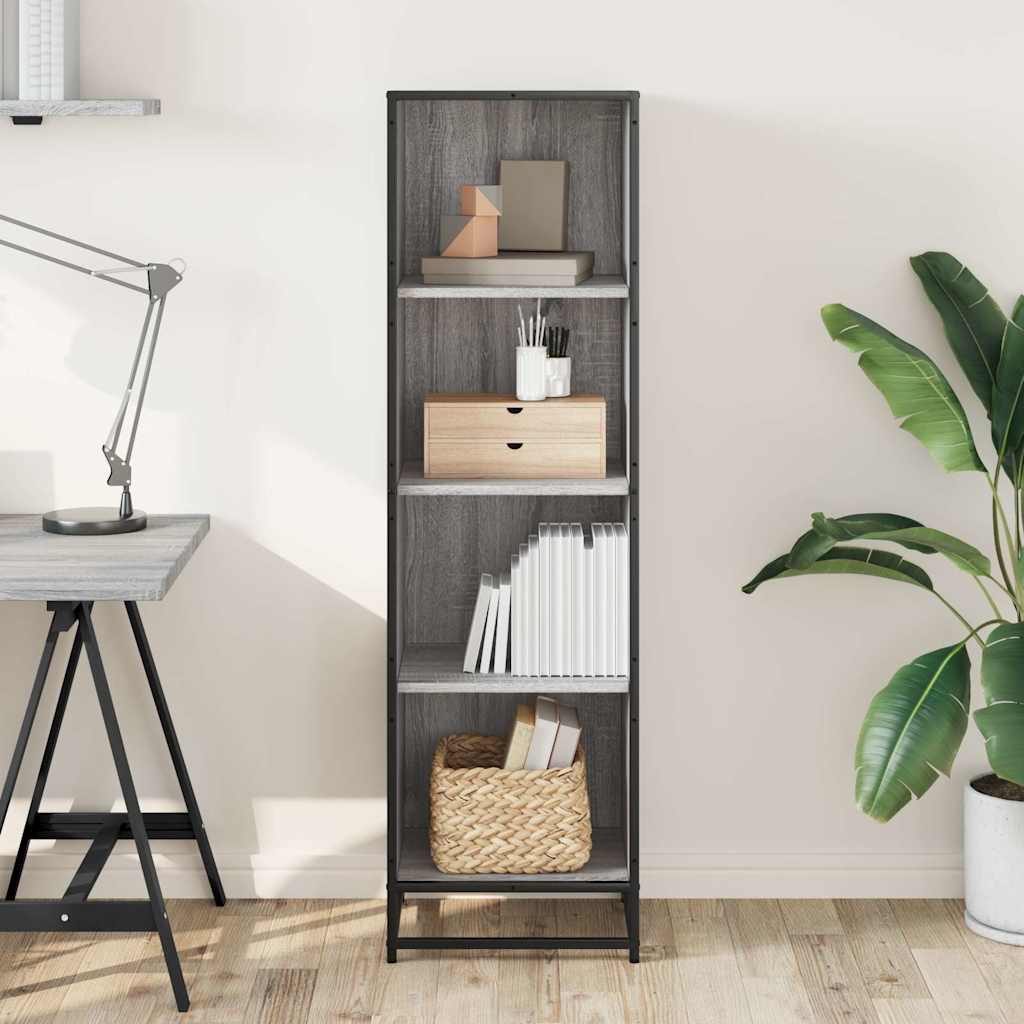 Bibliothèque sonoma gris 40x35x139 cm bois d'ingénierie - XIOS